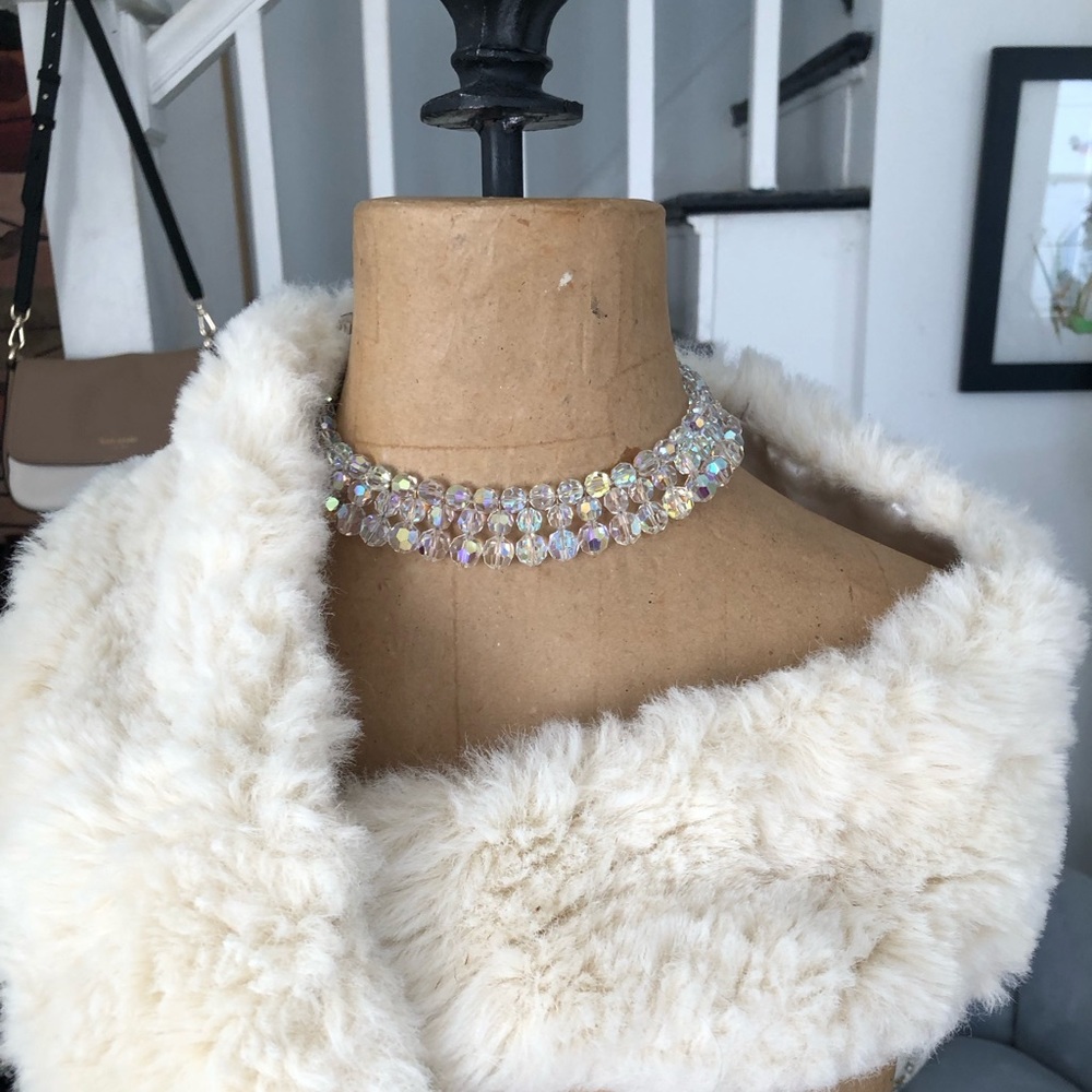Brilliant Aurora Borealis Cluster Necklace/Choker